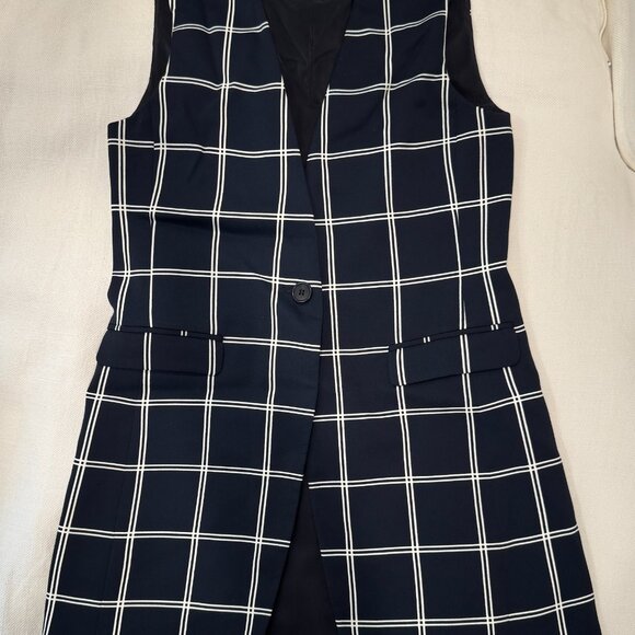J. CREW 365 French Girl Windowpane Vest Blazer - Size 2 - Picture 6 of 7